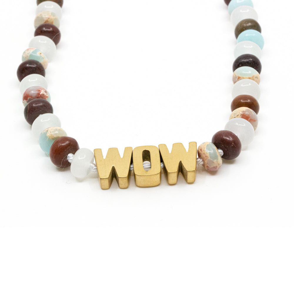 WOW Chunky Gem Halsband Turkos