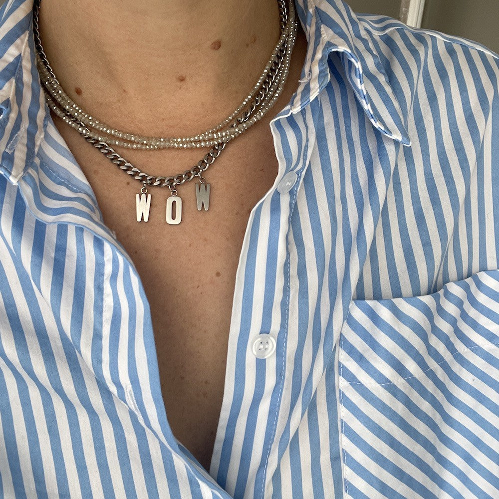 WOW Halsband 42cm Silver Silver