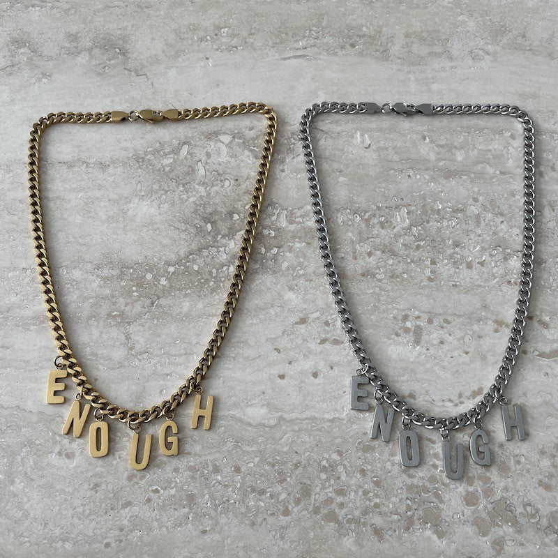 ENOUGH Halsband 42cm Silver Silver