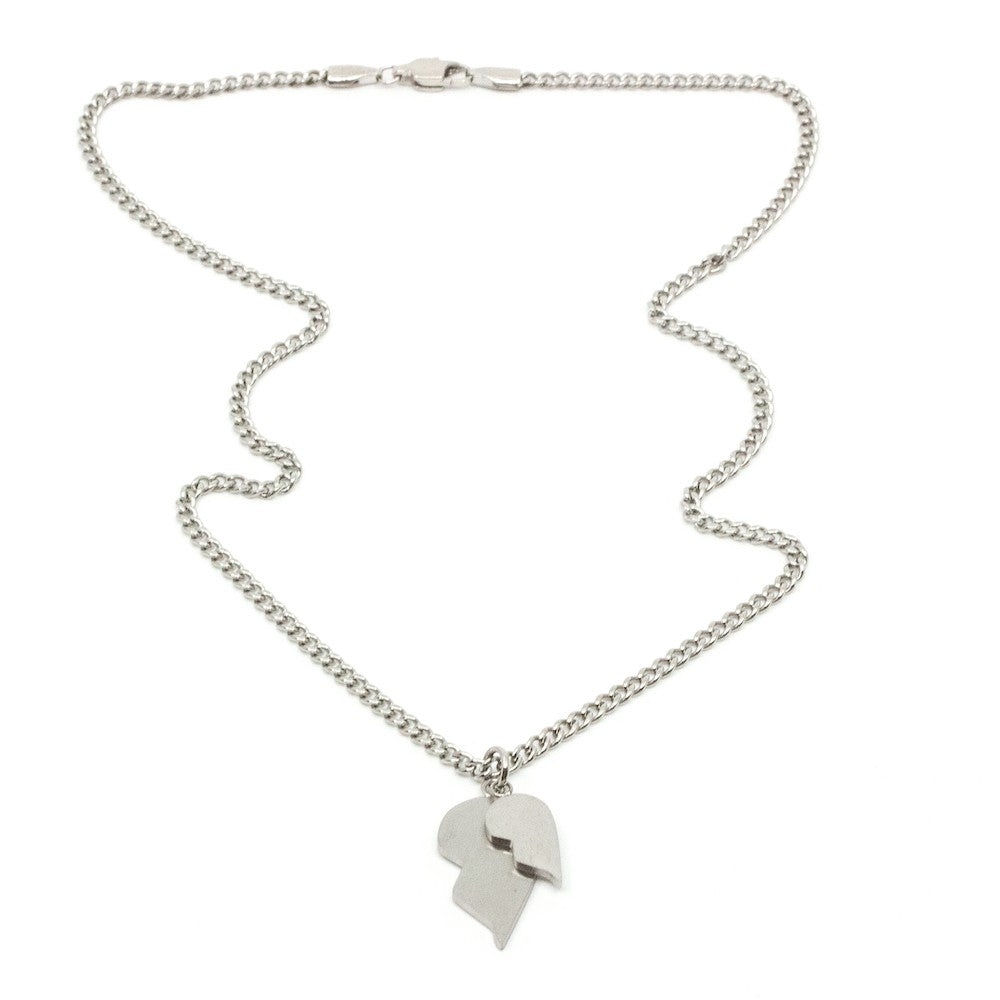 Double Love Halsband 45cm Silver Silver