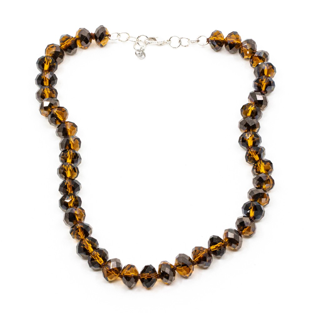 Big Sparkling Halsband Brun Brun