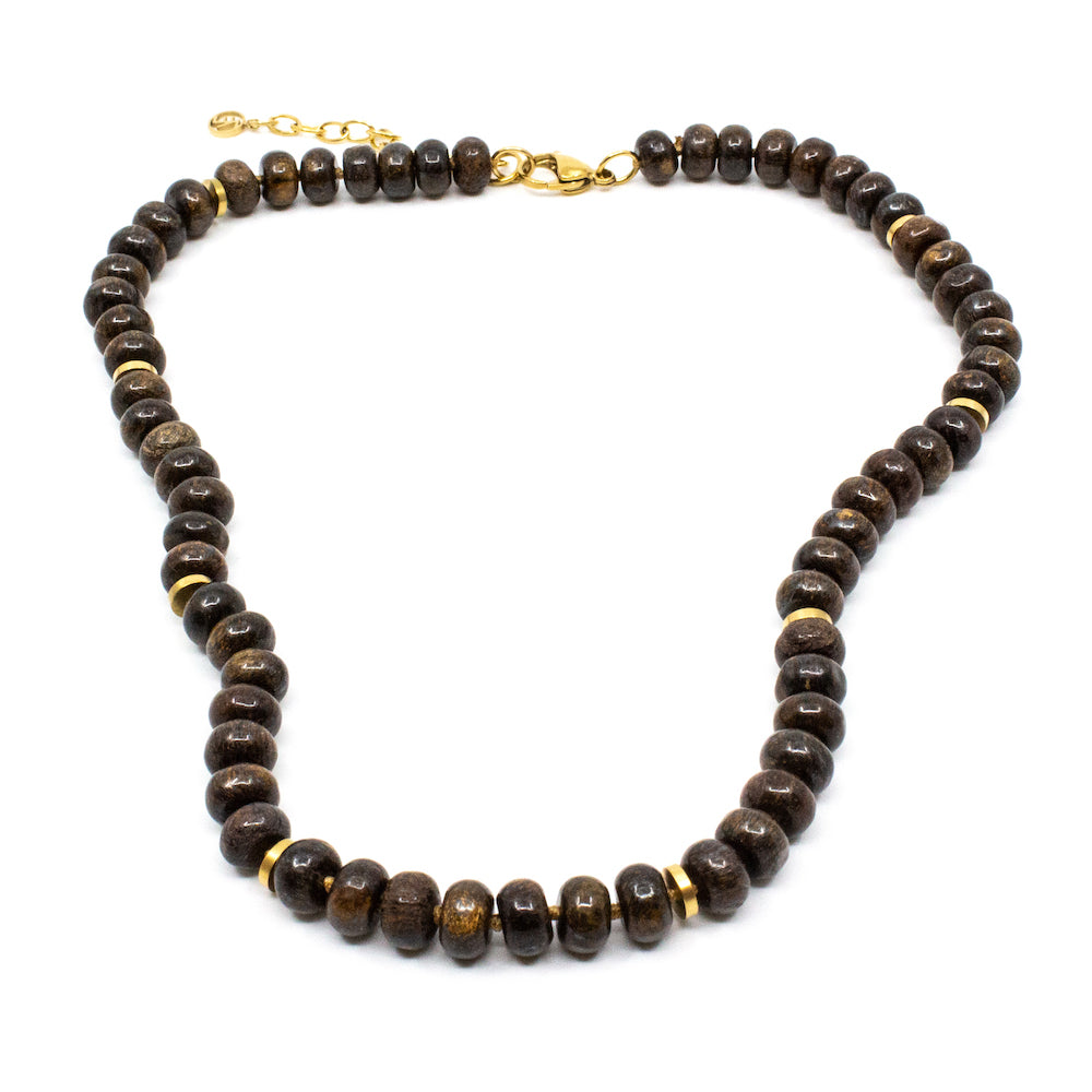 Chunky Gem Halsband 45cm Brun