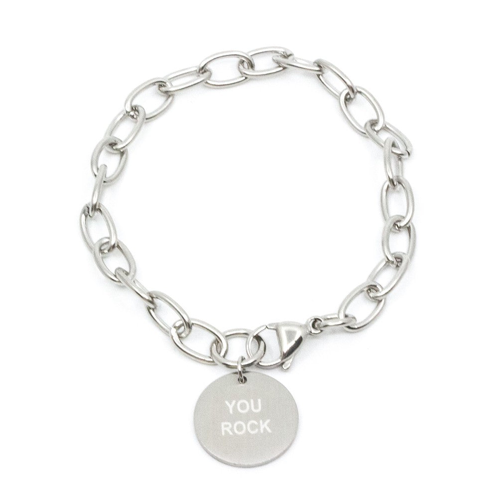 Bigger You Rock Armband Silver Silver