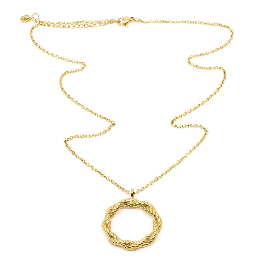 Twist Hoop Halsband 50cm Guld Guld