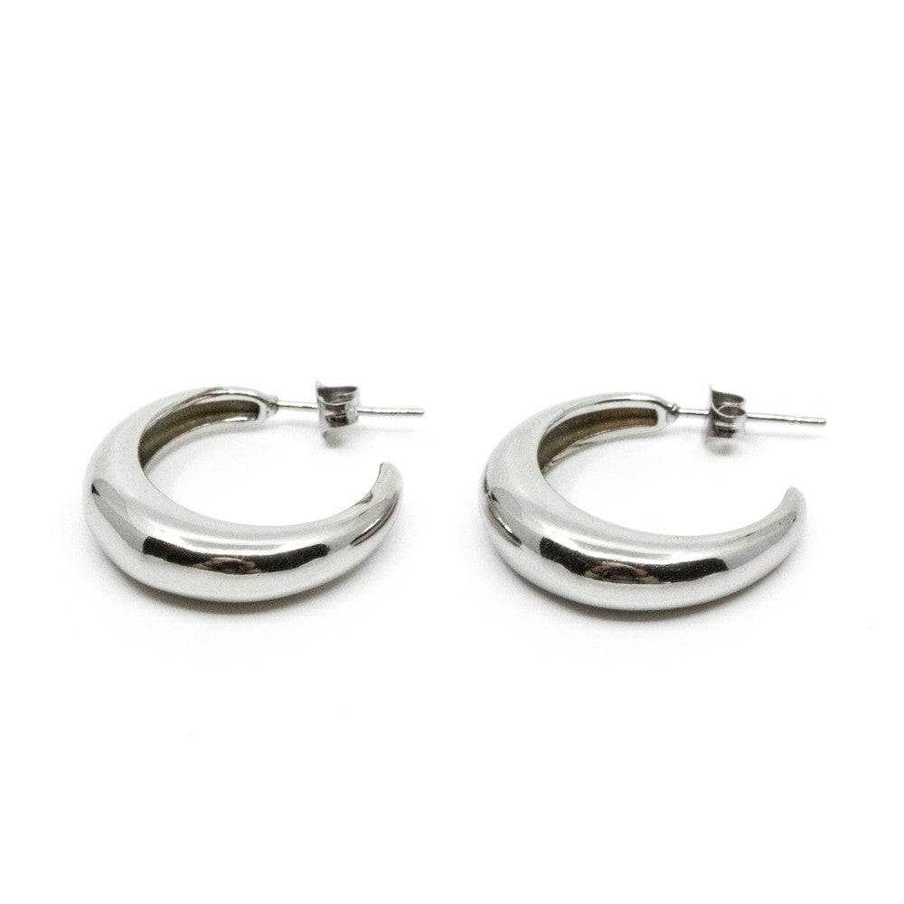 Bagel Hoop Örhänge Silver Silver