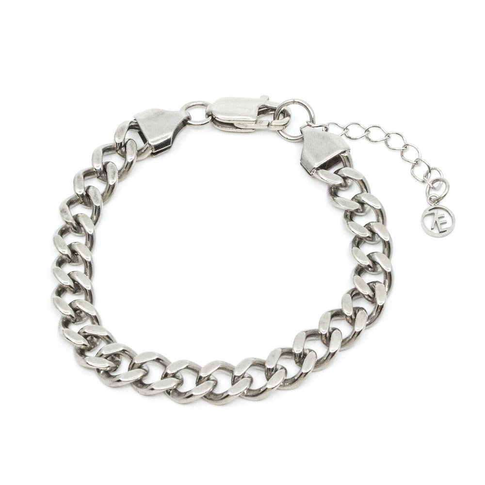 Chunky Flat Chain Armband Silver Silver