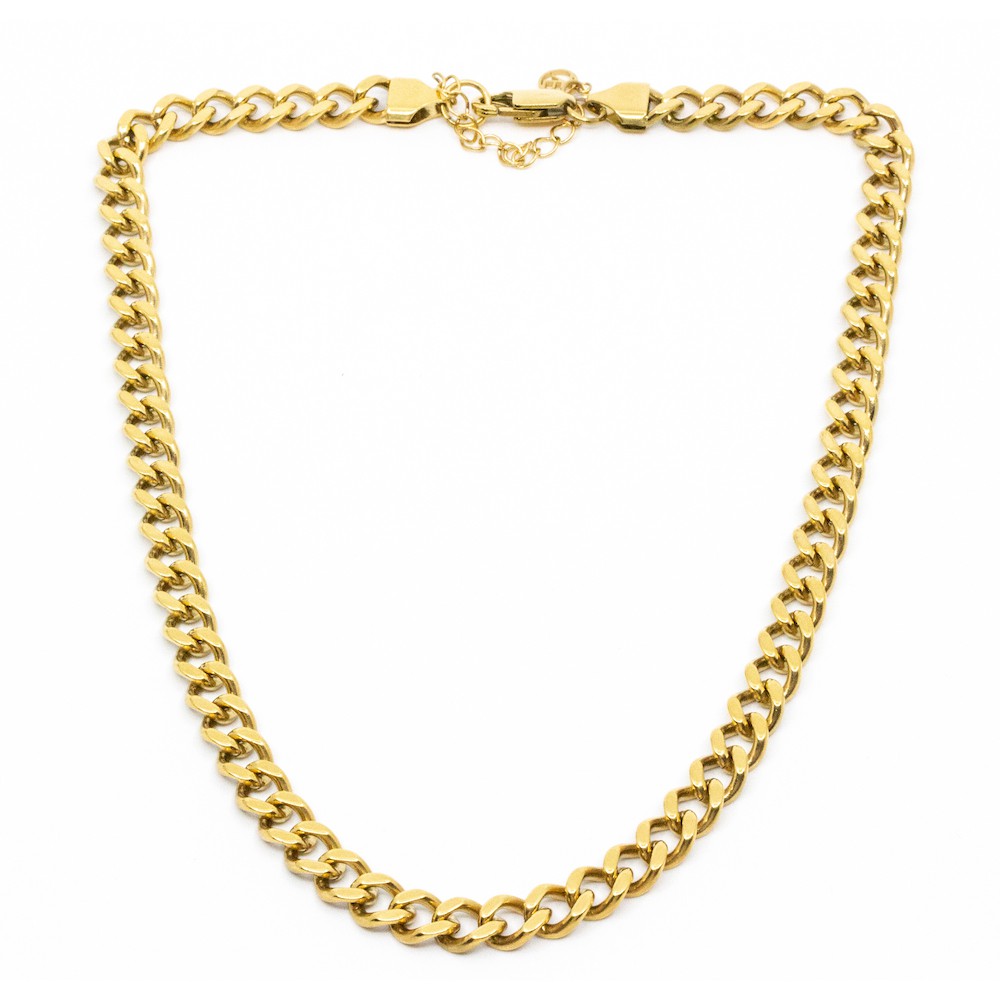 Chunky Flat Chain Halsband 45cm Guld Guld