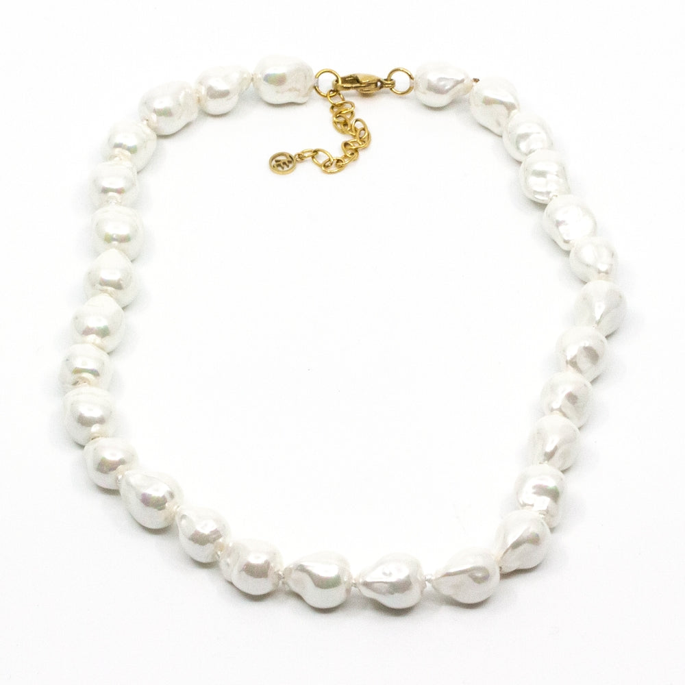 Mother of Chunky Pearl Necklace White