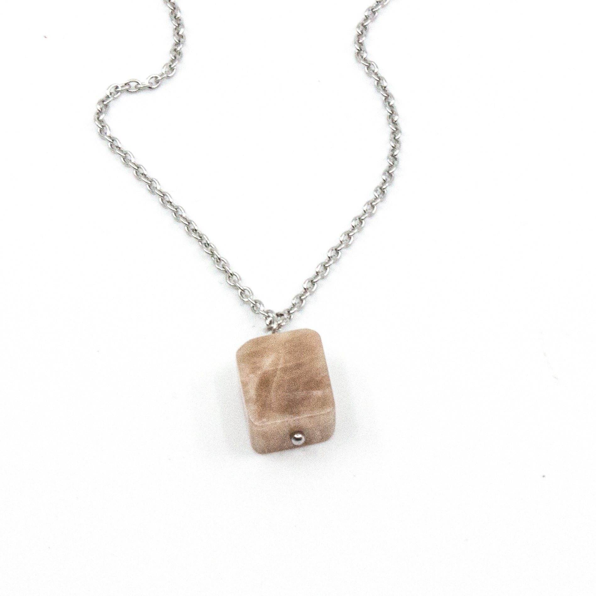 Sun Stone Halsband 45cm Silver