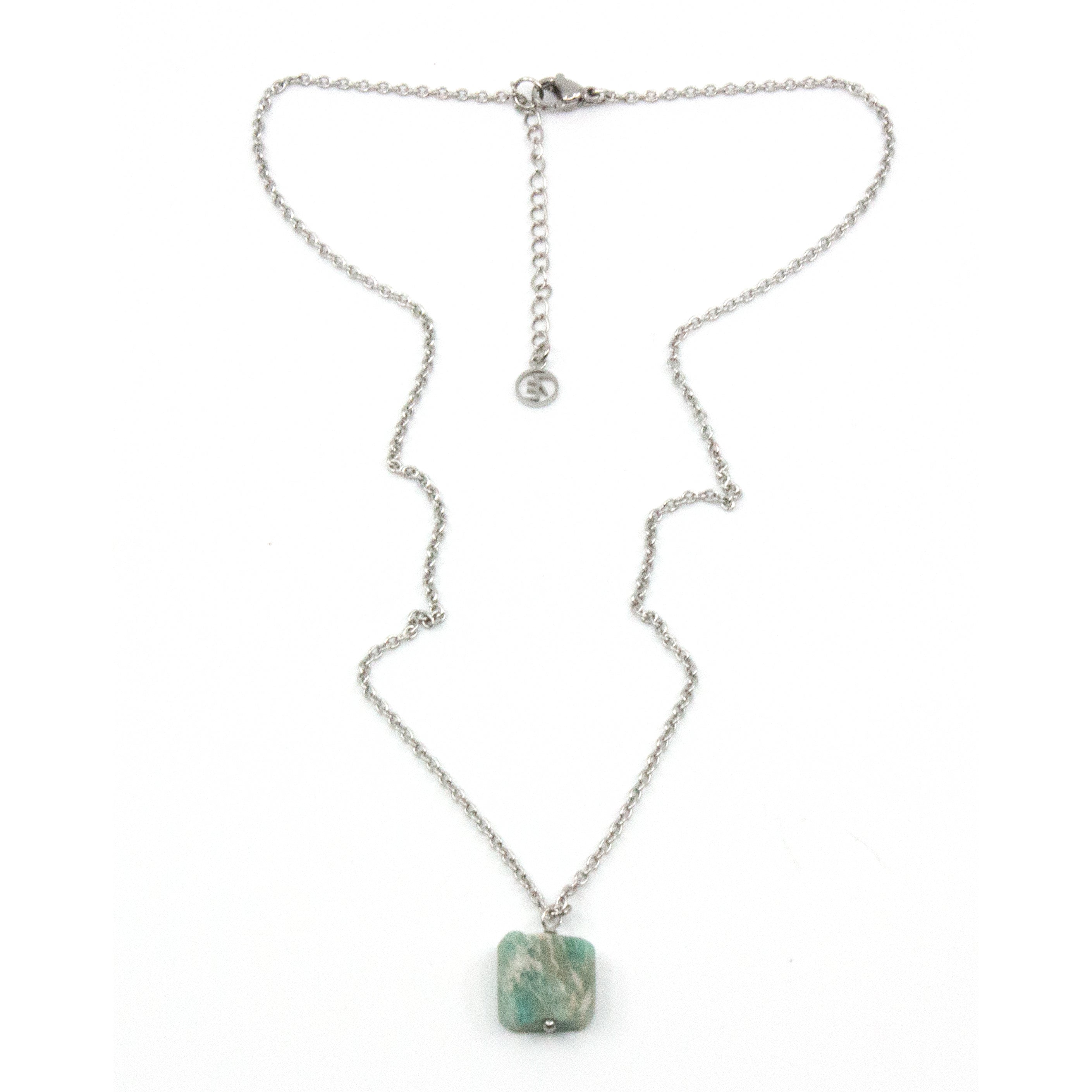 Amazonite Halsband 45cm Silver
