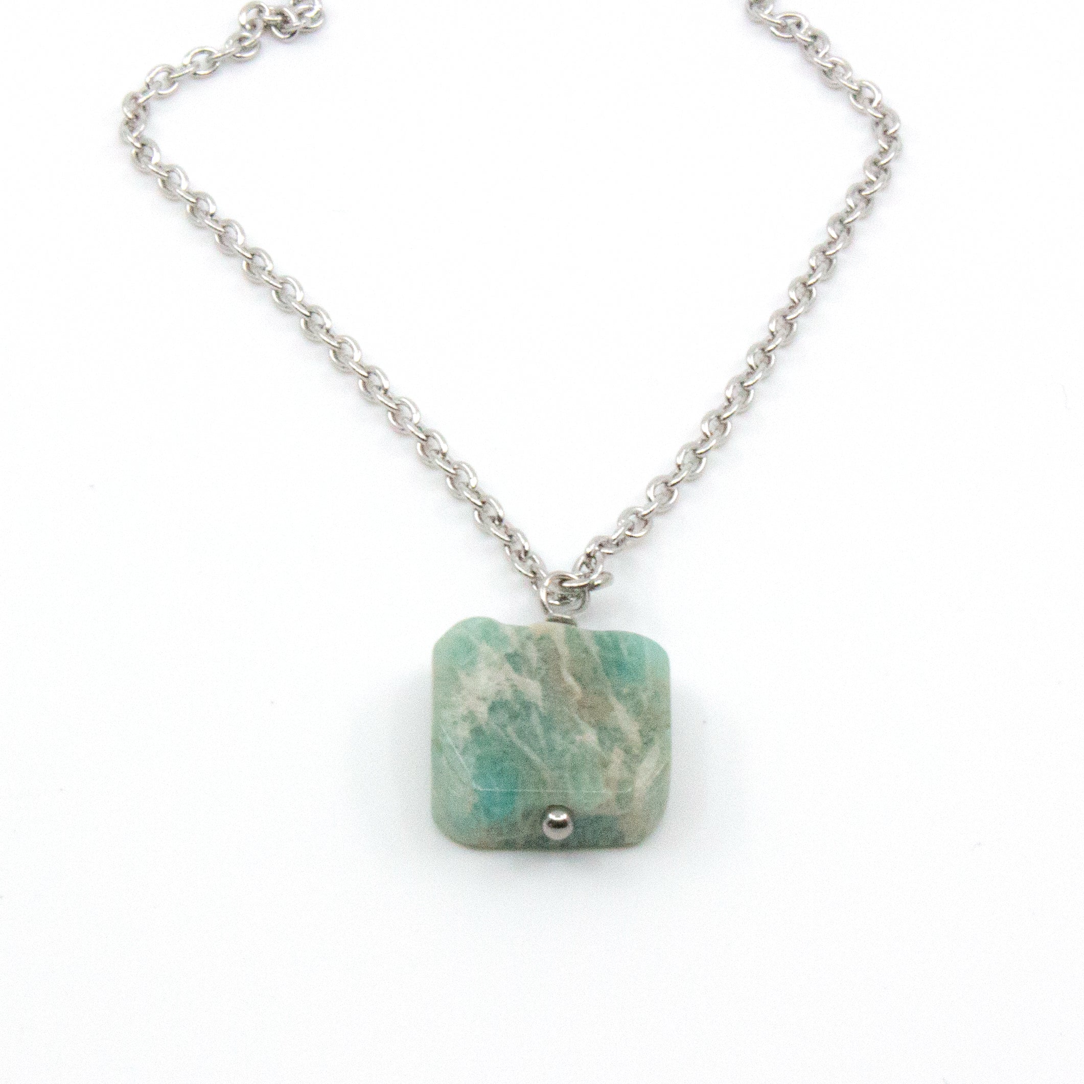 Amazonite Halsband 45cm Silver