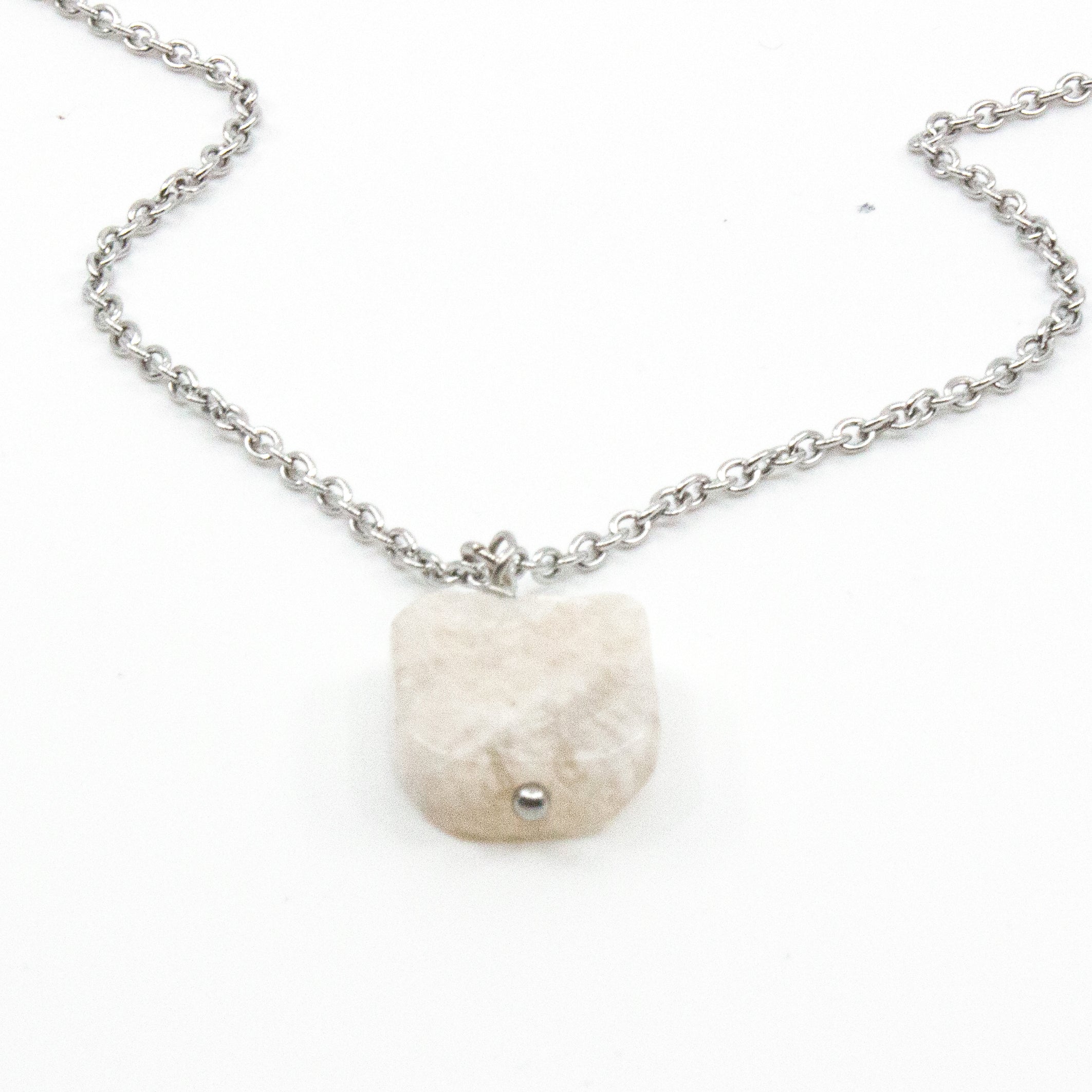 Moon Stone Halsband 45cm Silver