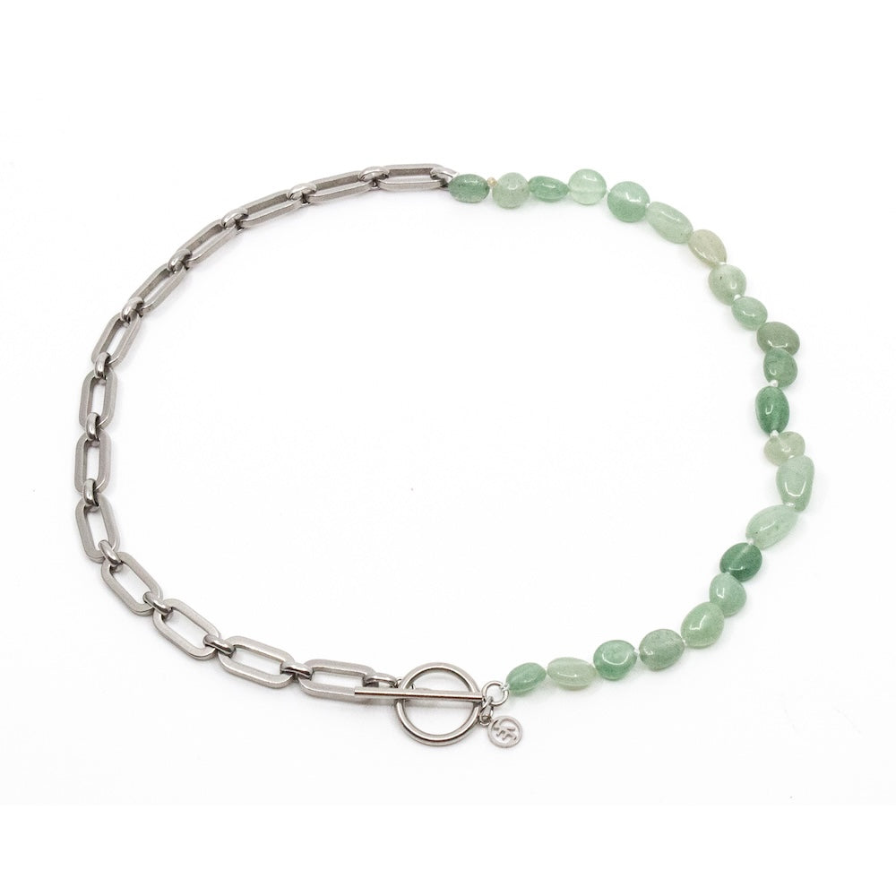 Chunky Gem Chain Necklace Green