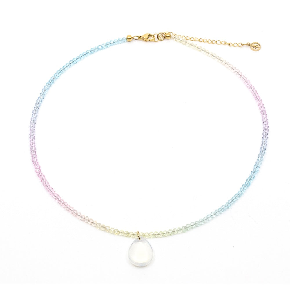 Opal Necklace Gold Rainbow