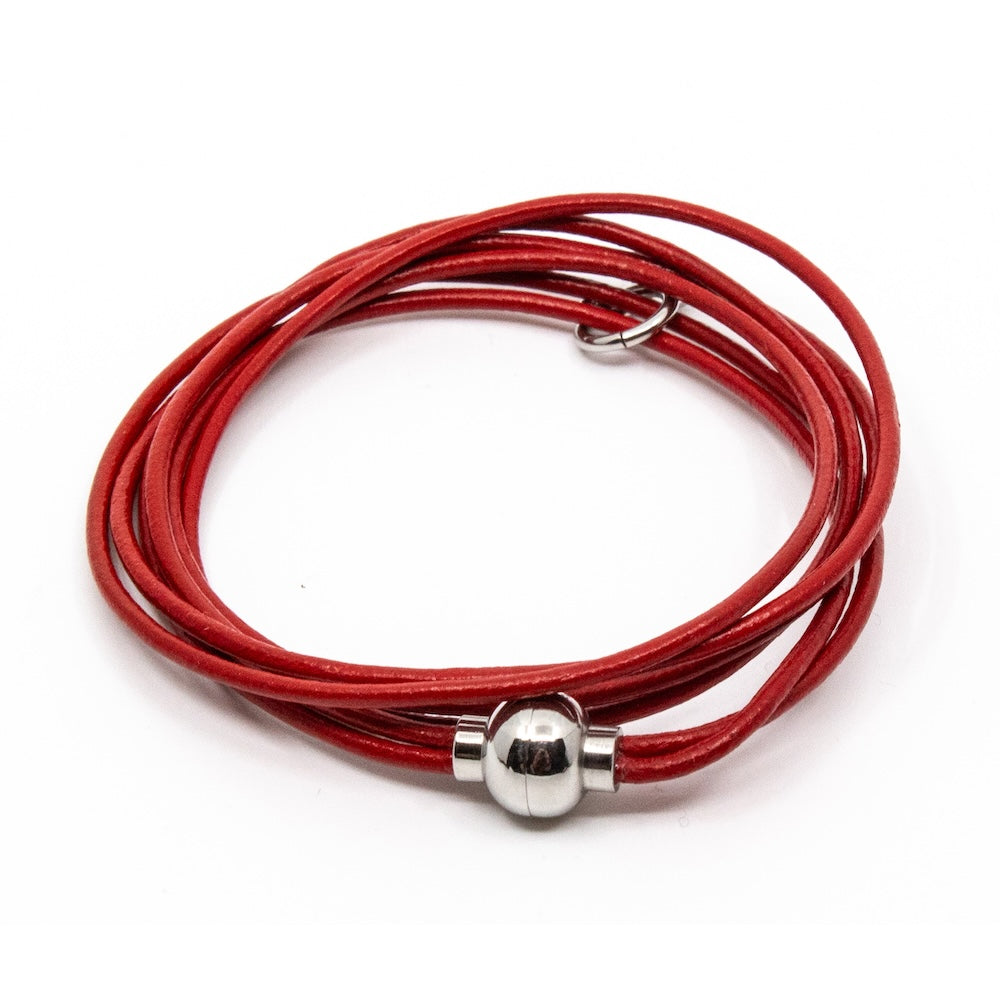 Double Bracelet Leather Red