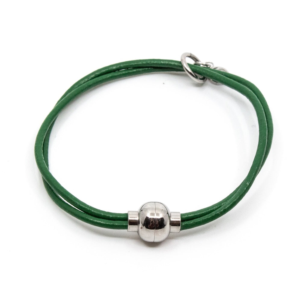 Double Bracelet Leather Green