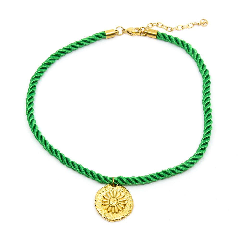 Bellis Rope Necklace Green
