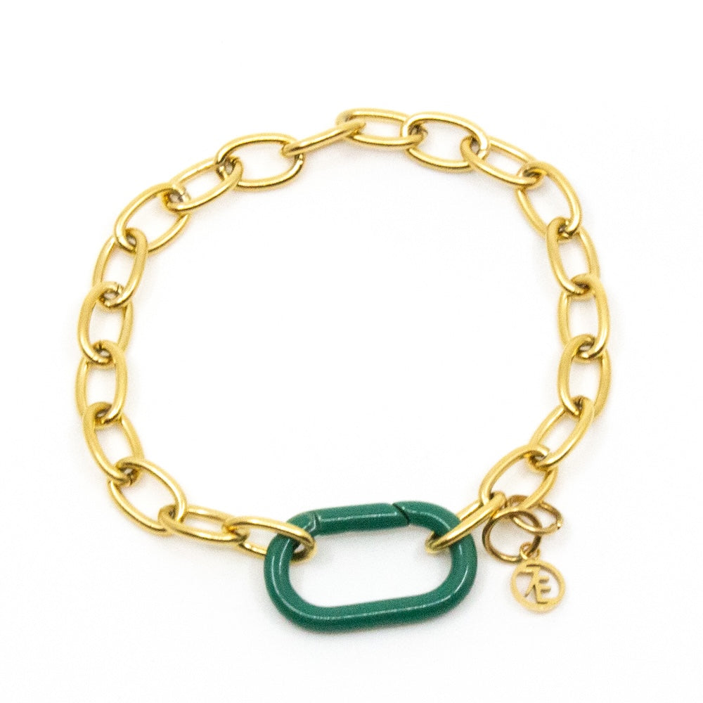 Clasp Armband Guld/Mörkgrön