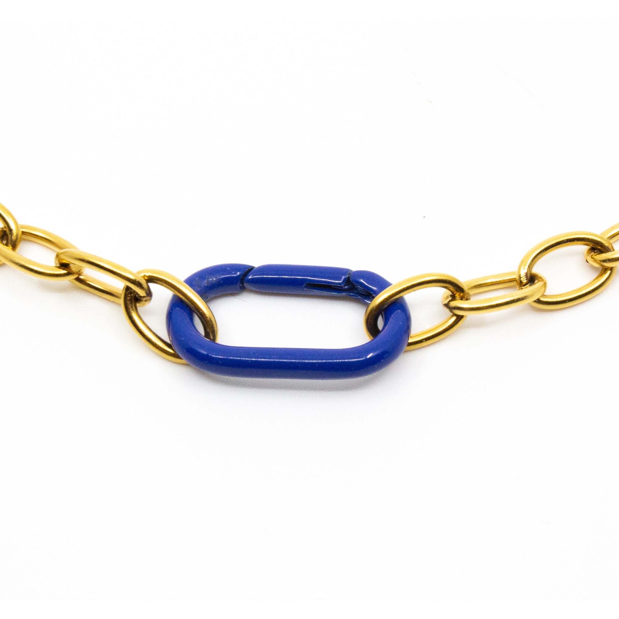Blue Clasp Necklace Gold