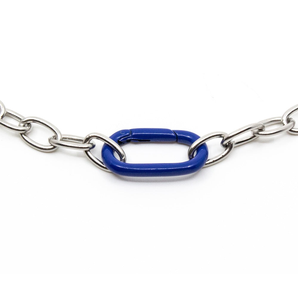 Blue Clasp Necklace Silver