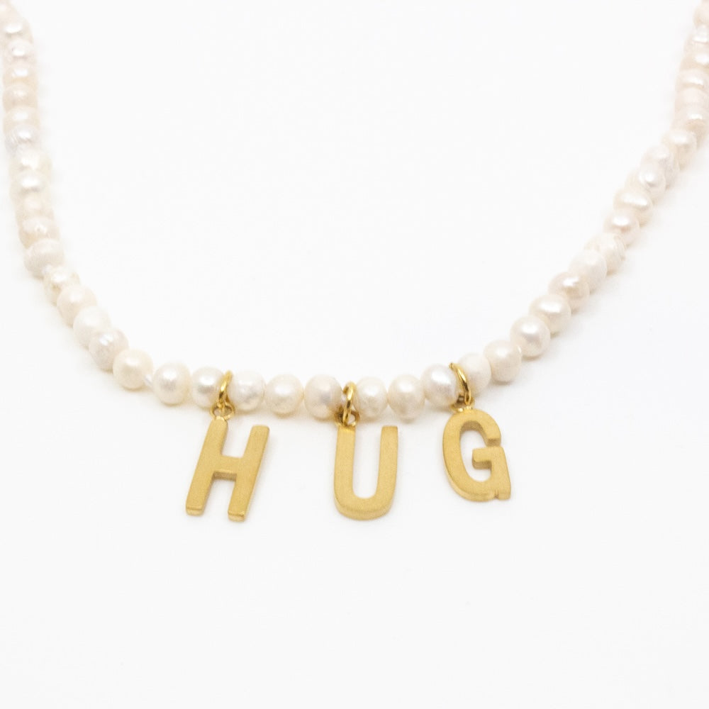 HUG Halsband Vit/Guld