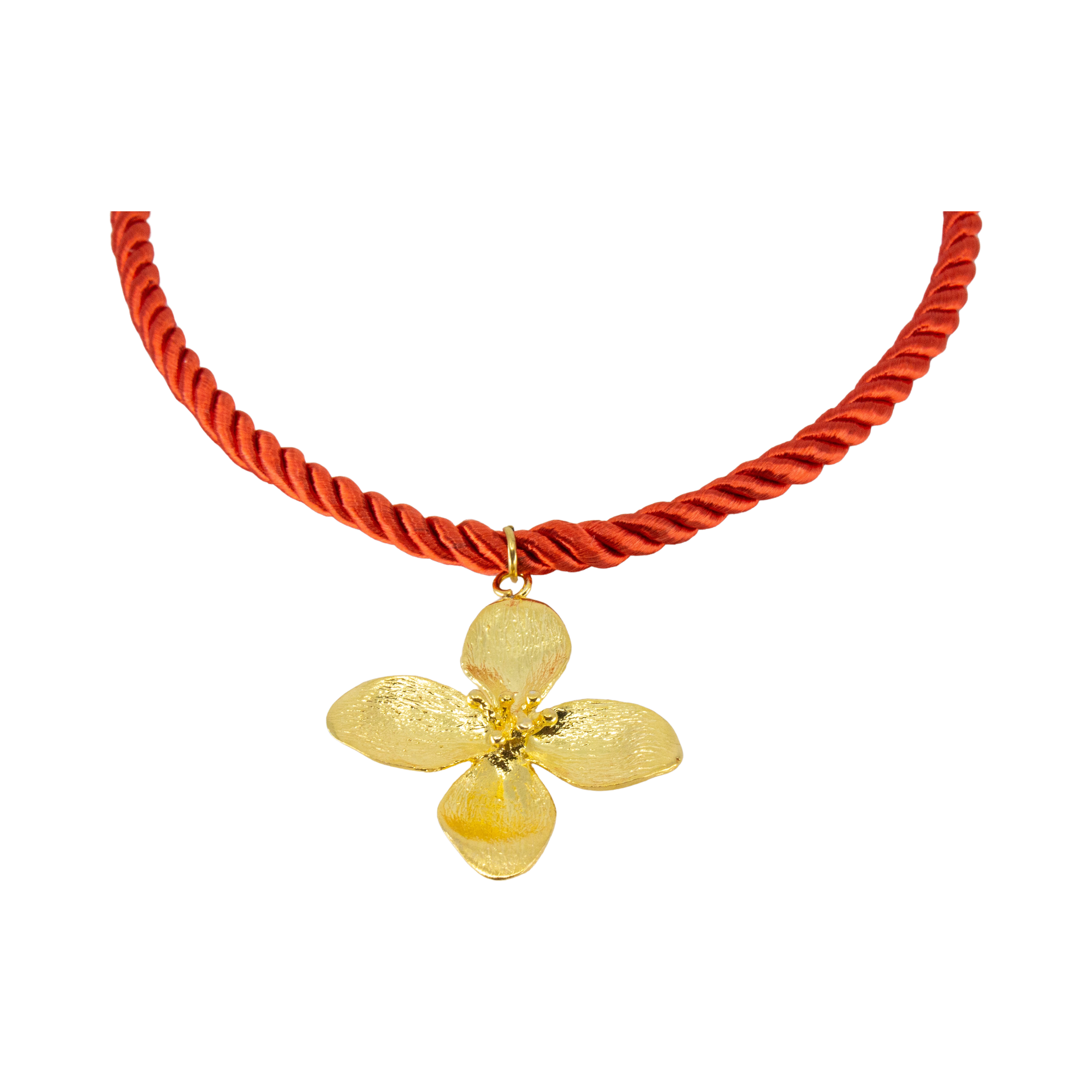 Flower Rope Halsband Röd