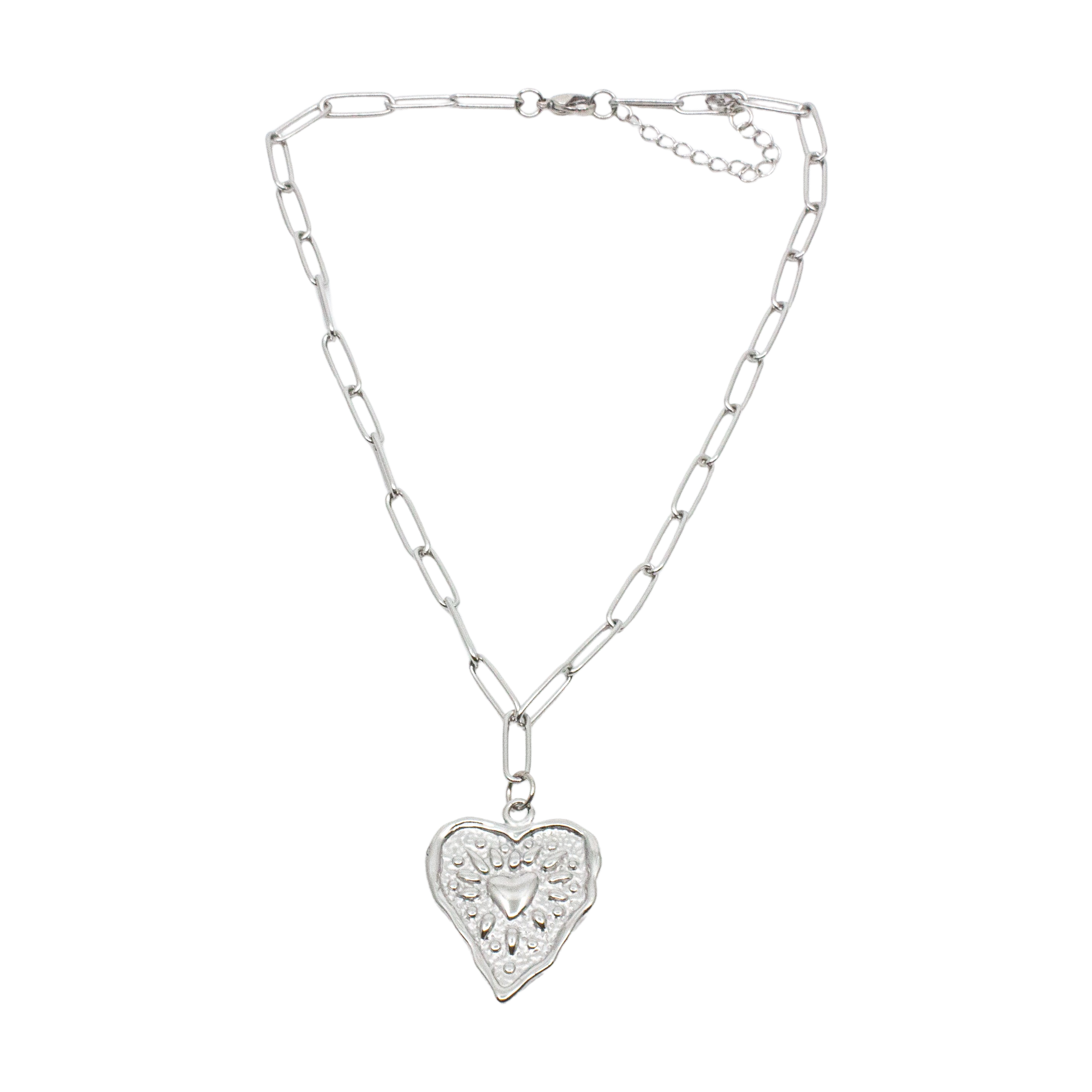 Western Heart Halsband 42cm Silver