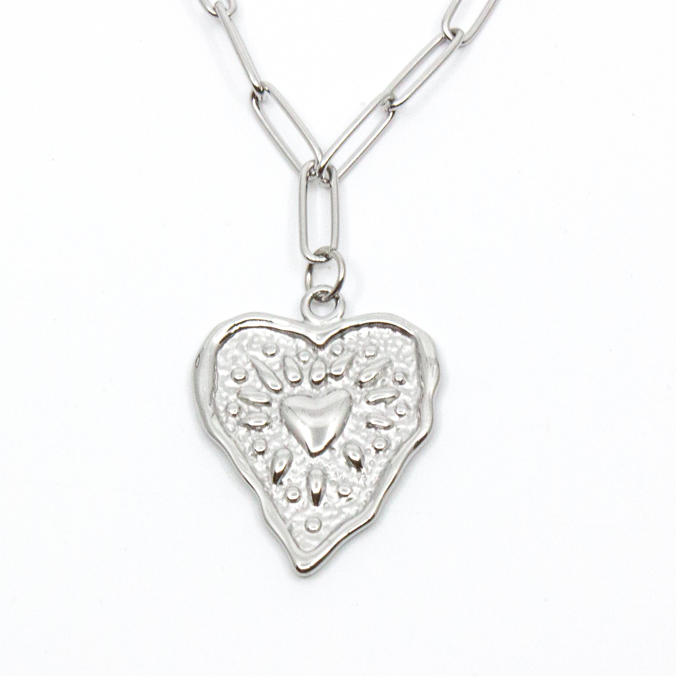 Western Heart Halsband 42cm Silver
