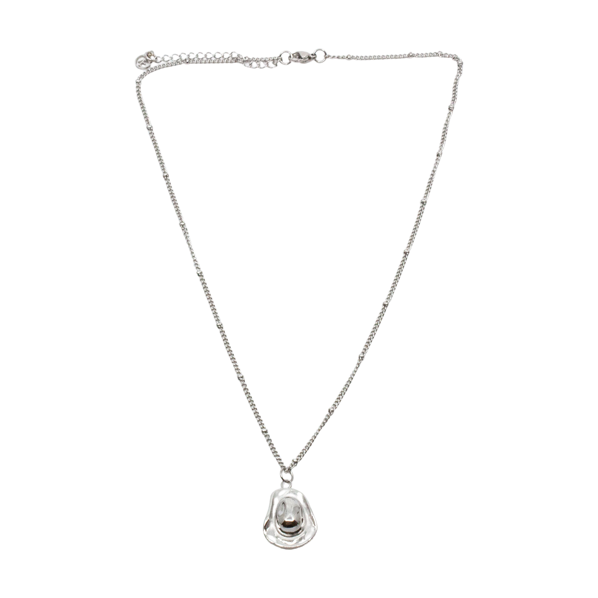 Cowboy Hat Halsband 42cm Silver