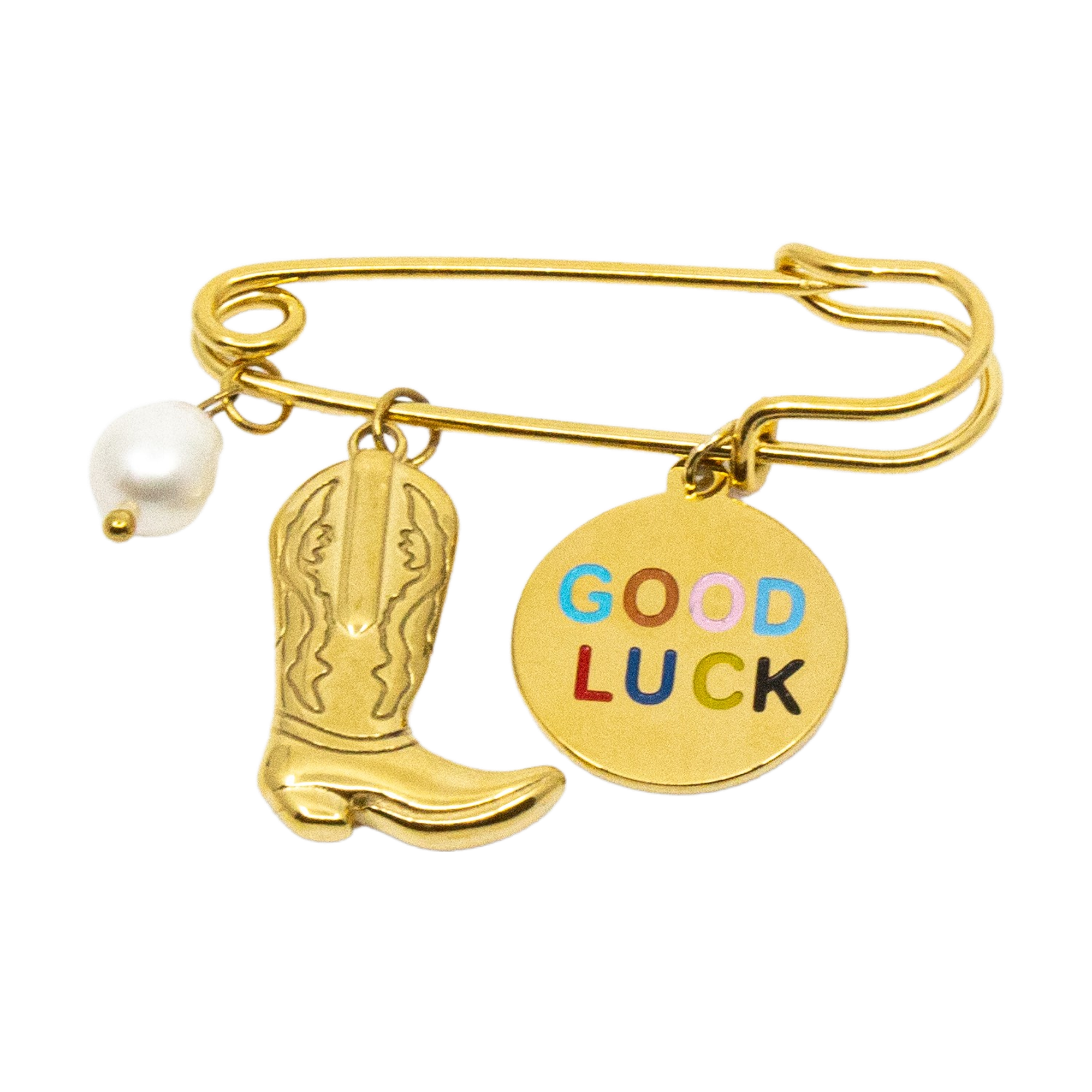 Good Luck Brosch Guld