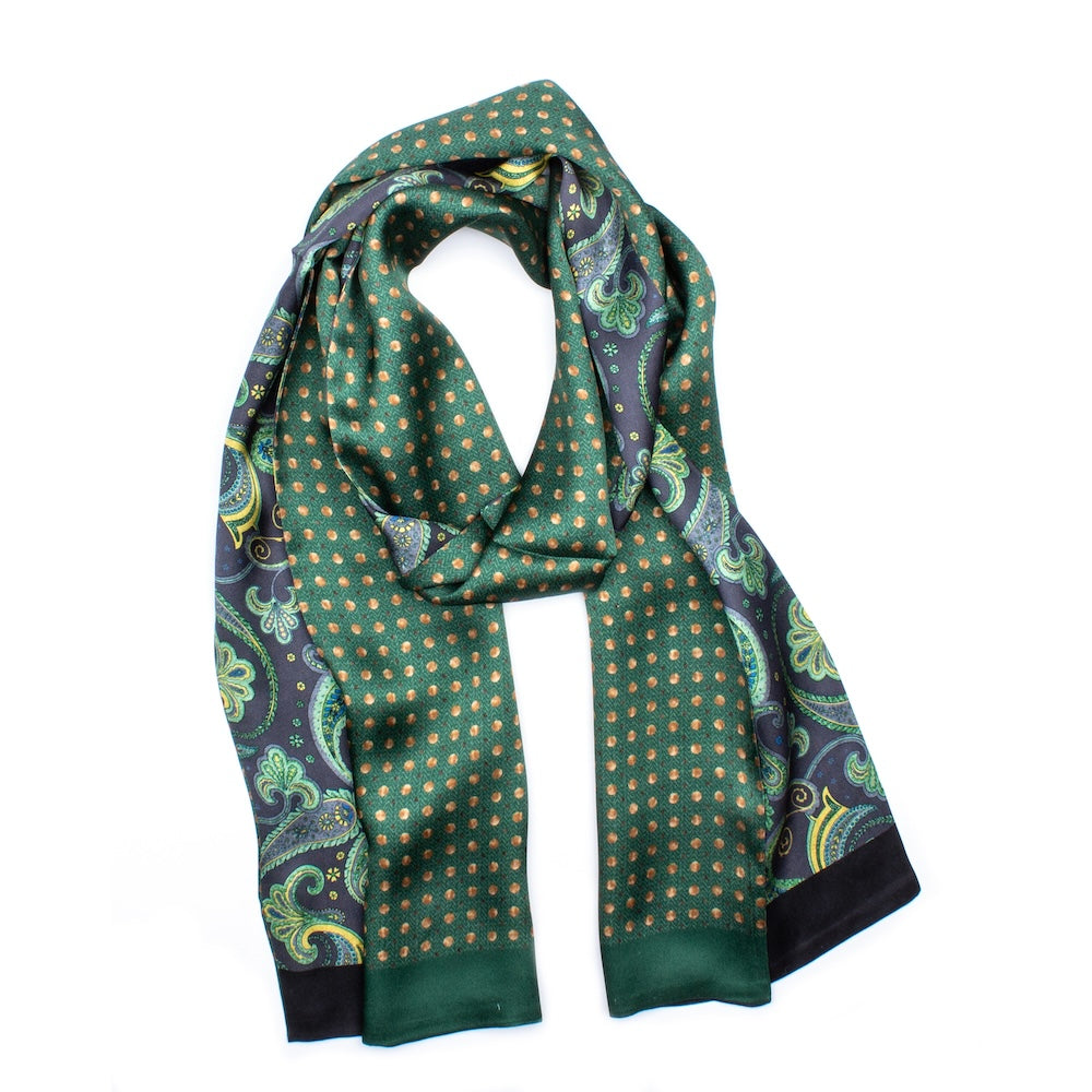 Vannes Silk Scarf Green