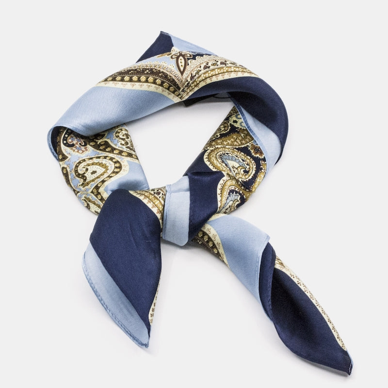 Geel Sidensjal Blå Blå