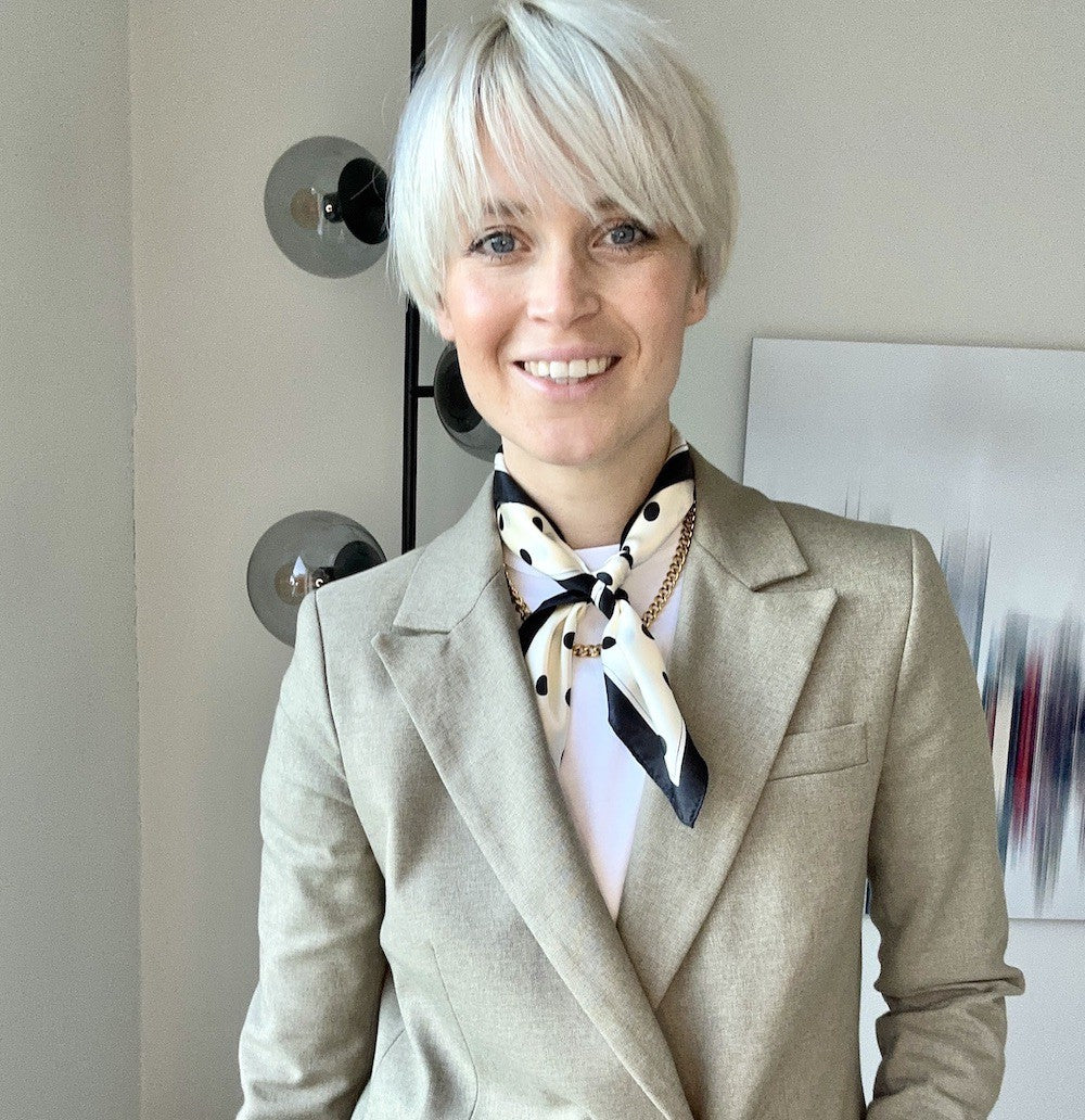 Goch Sidensjal 50x50cm Vit Vit