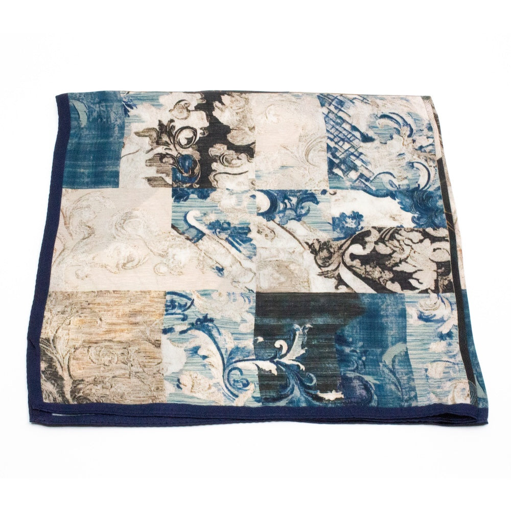 Paredes Silk Shawl 50x50cm Blue