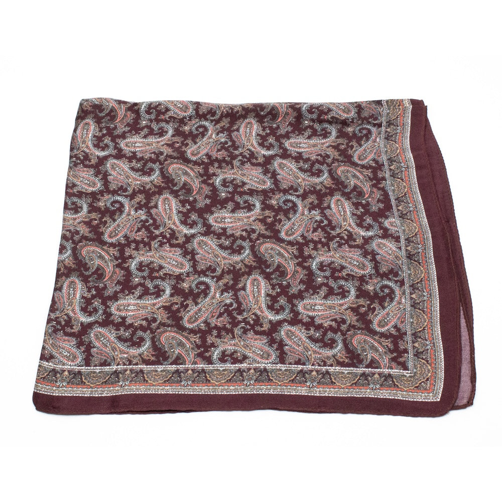 Cascais Silk Scarf 50x50cm Burgundy