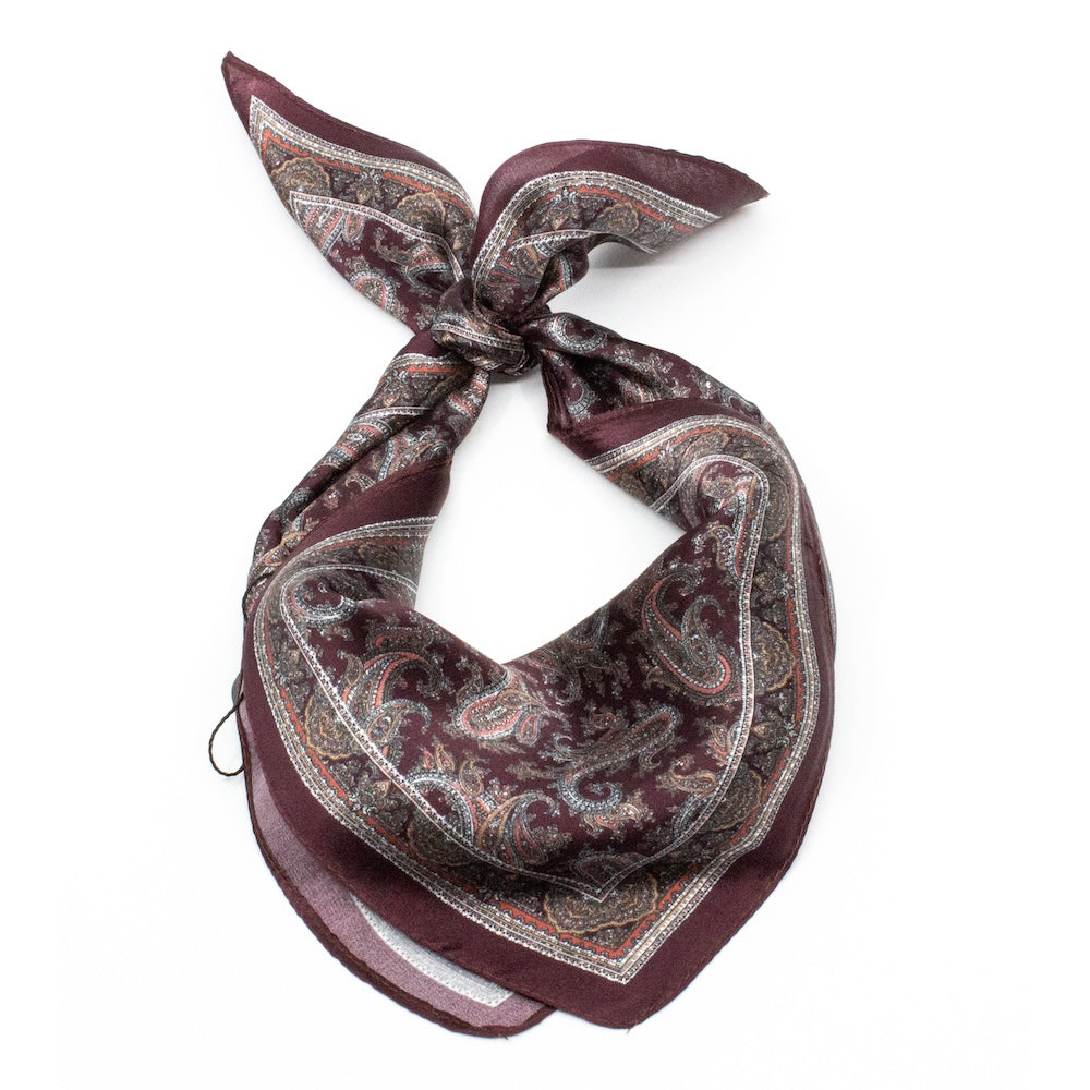Cascais Silk Scarf 50x50cm Burgundy