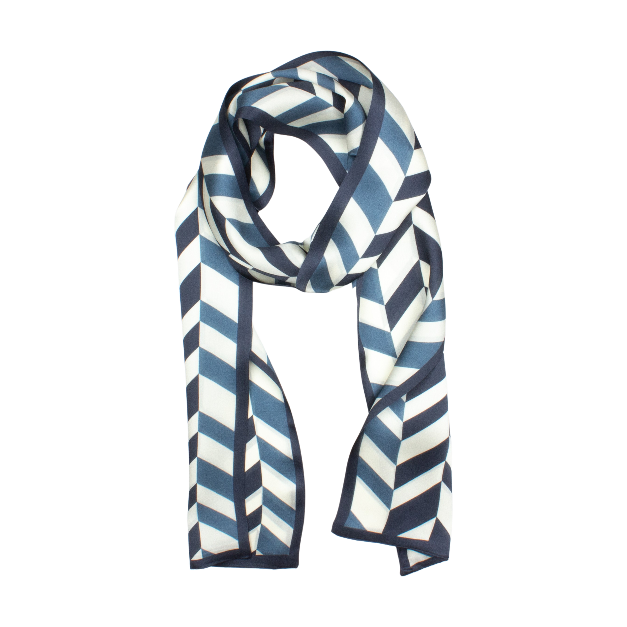 Dover Sidensjal 150x15cm Blå