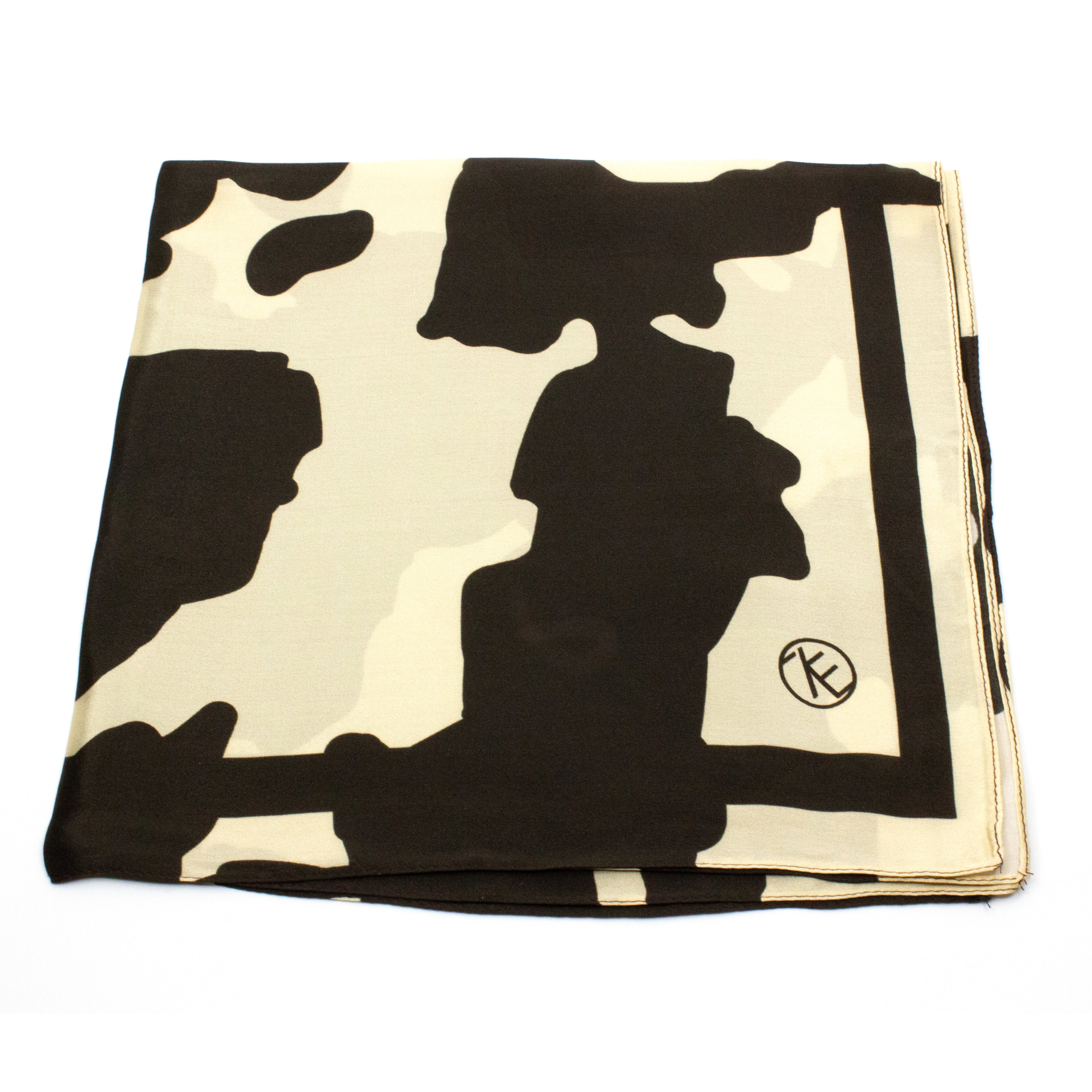 Cow Sidensjal 50x50cm Brun
