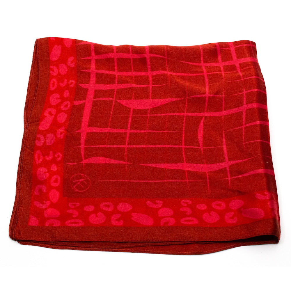 Leopard Square Sidensjal 50x50cm Rosa