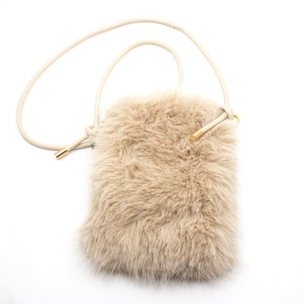 Faux Fur Mobilväska Sand