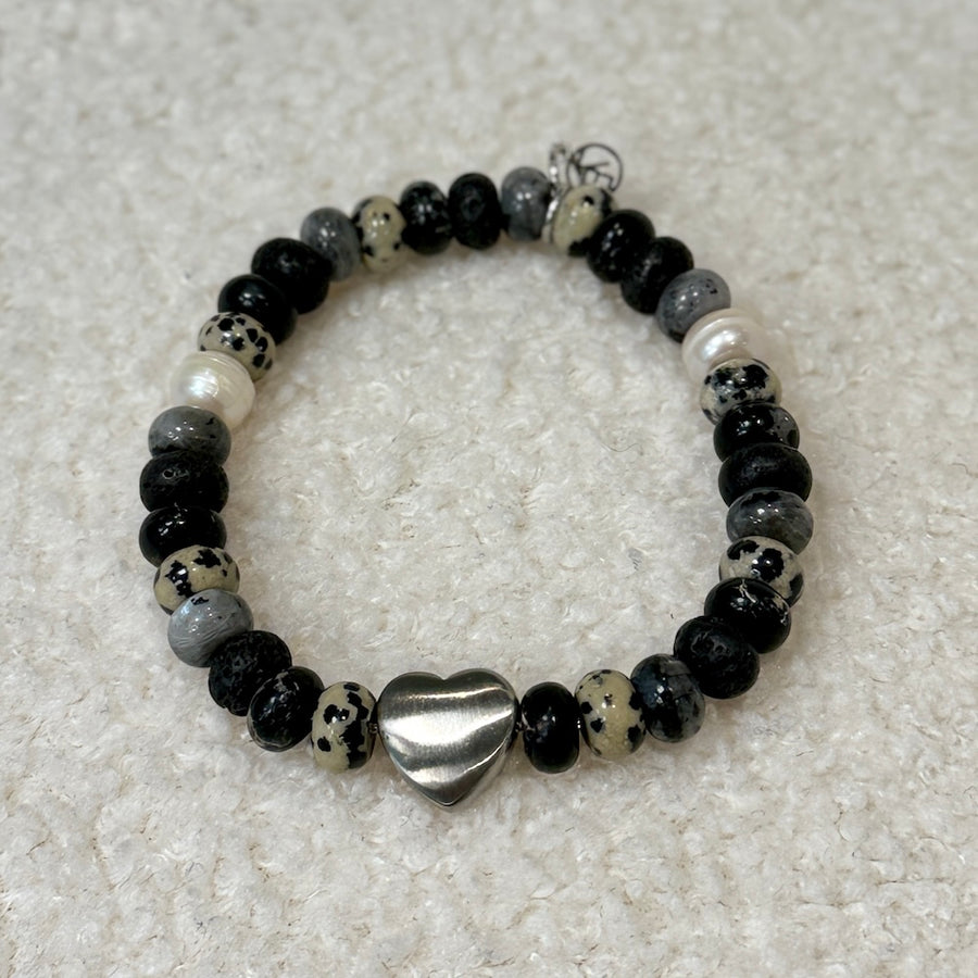 Love Chunky Gem Armband Silver