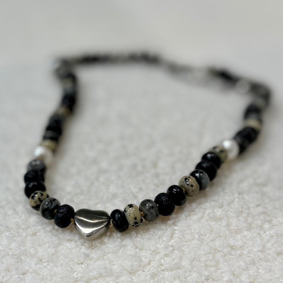 Love Chunky Gem Halsband Silver