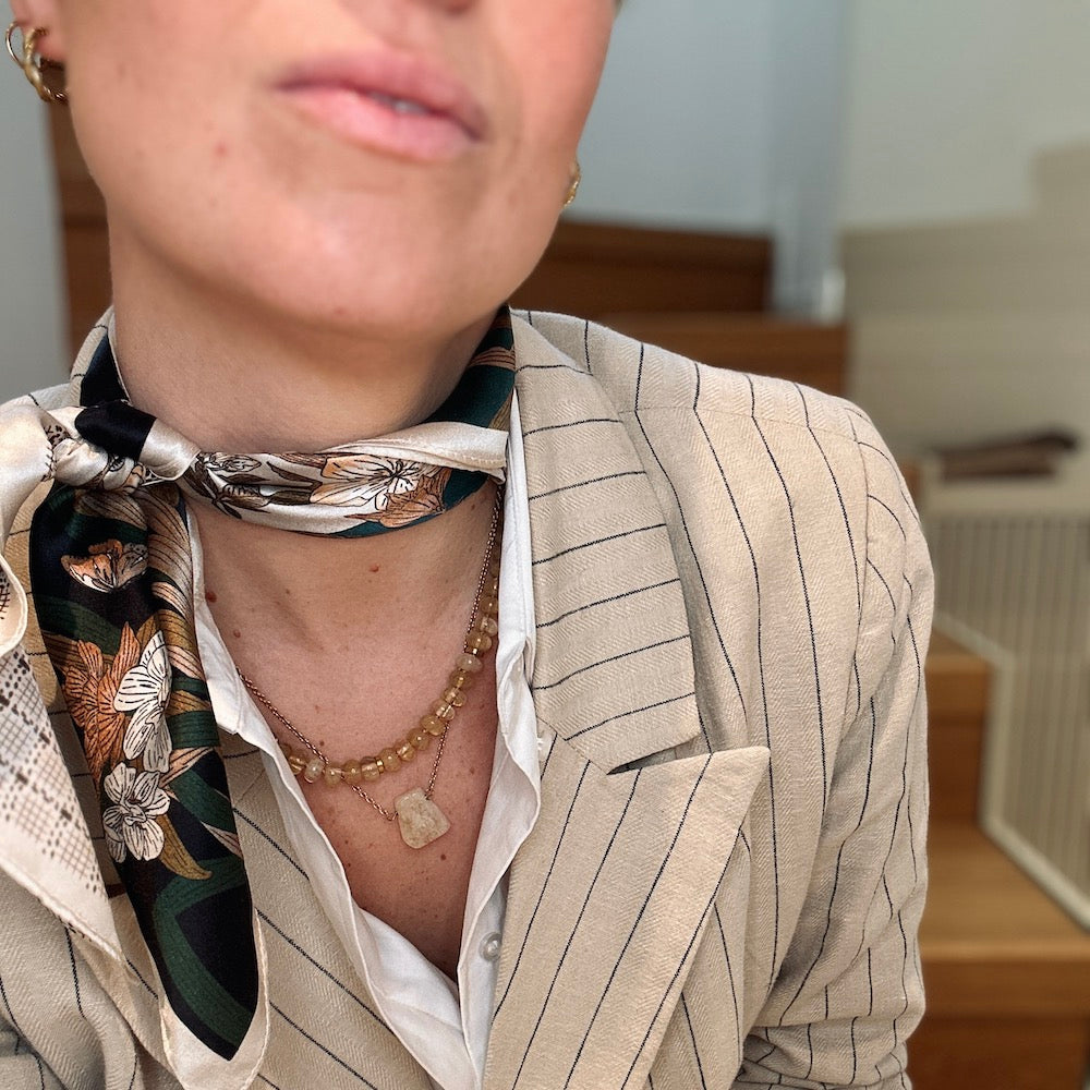 Chunky Gem Halsband Citrin