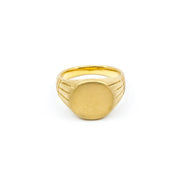 Round Signet Ring Guld Guld