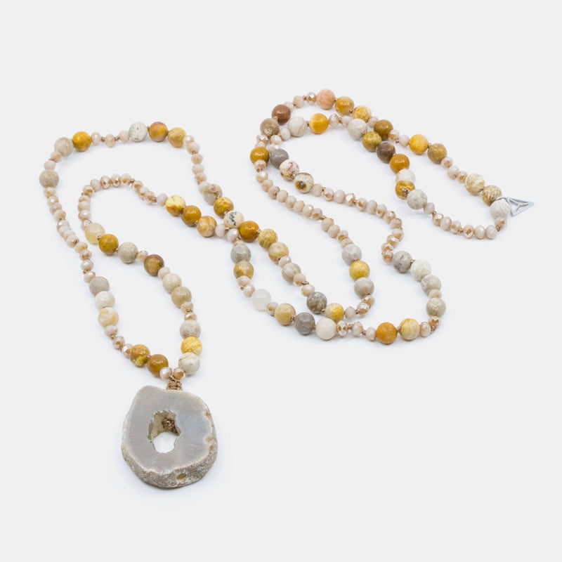 Agat Halsband Sand Y-YOGA Sand