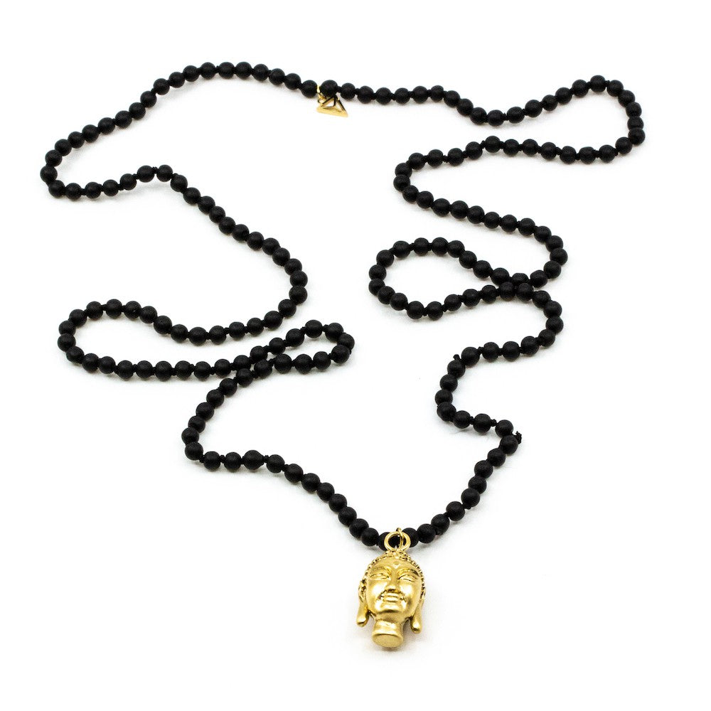 Buddha Halsband Agat Guld Guld