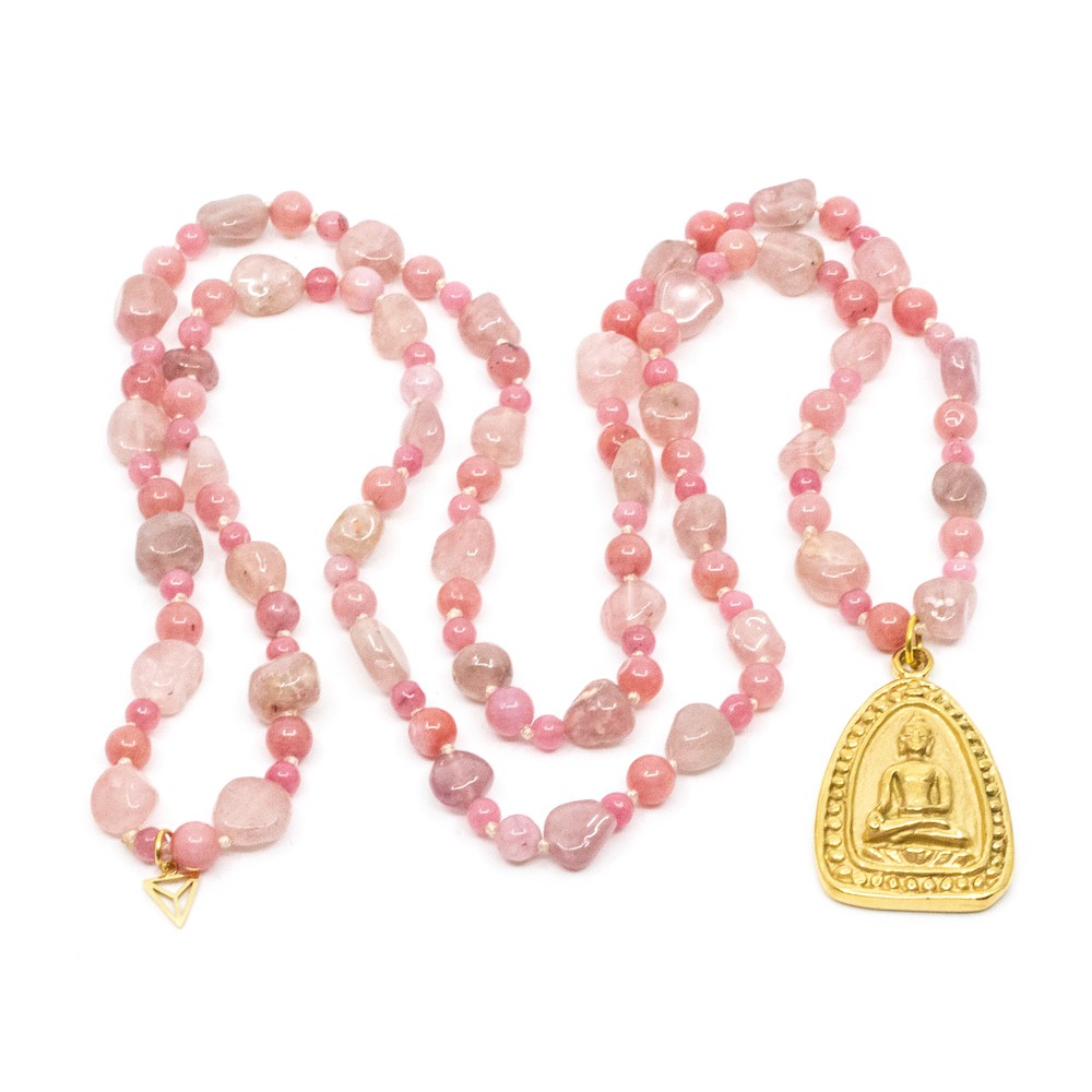Buddha Icon Halsband Rosa Rosa