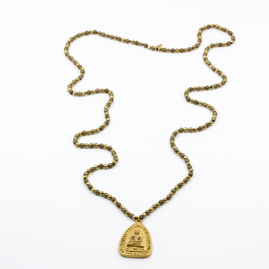 Buddha Icon Necklace Gold