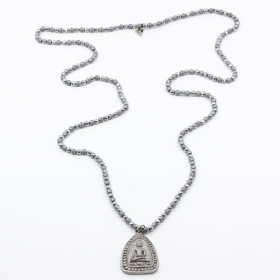 Buddha Icon Necklace Silver