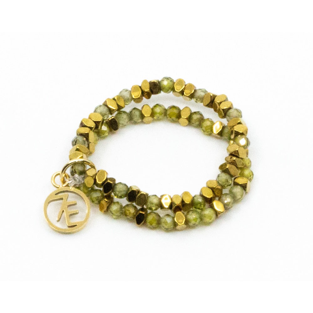 Multi Jade Double Elastic Ring